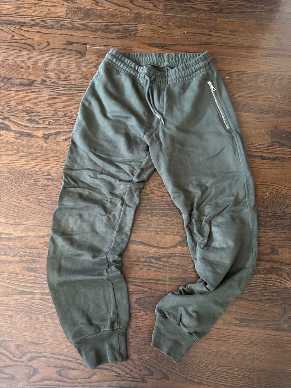 Dries Van Noten Olive Green Zip-Pocket Joggers